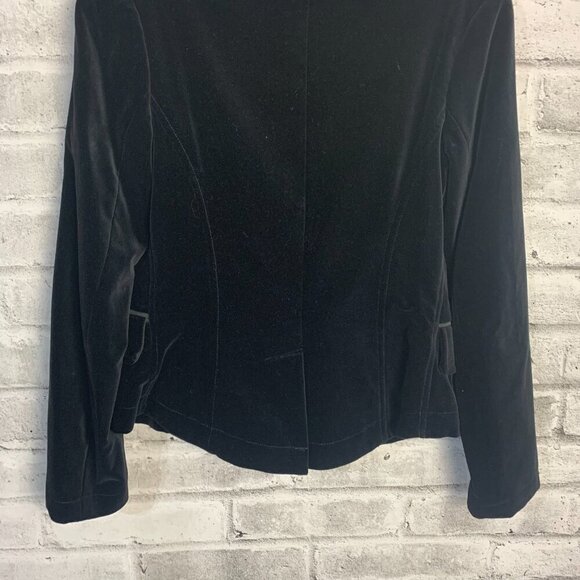 William Rast Black Velvet Fitted Structured Blazer Jacket - Picture 6 of 14